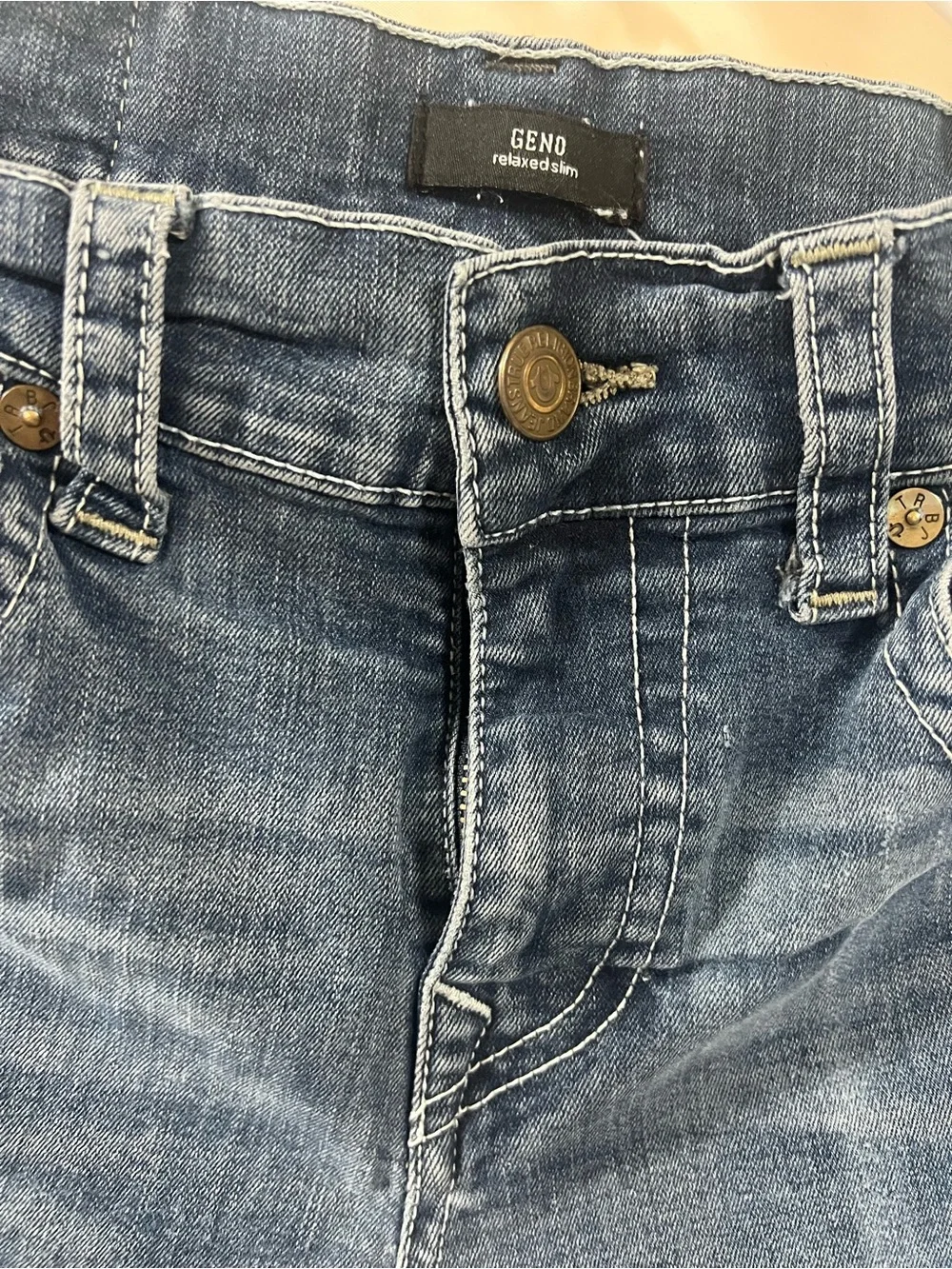 Men’s True Religion Light Blue Denim Jeans with Black Label
